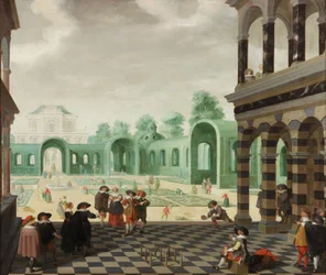 Uma cena do jardim holandês, 1636